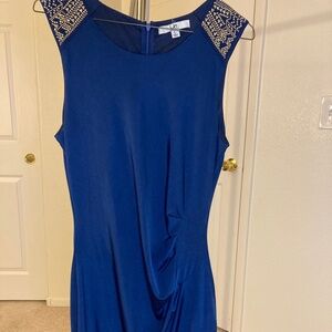 Blue Dress with Gold Detail size L